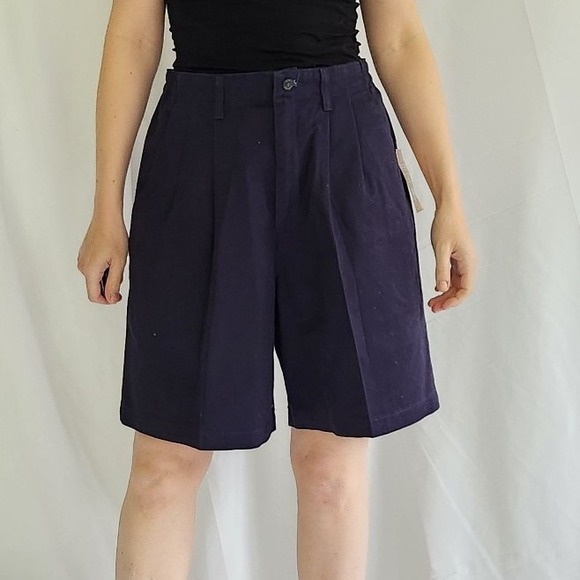 00s Deadstock Lee Navy Cotton‎ Shorts - Picture 1 of 5